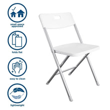 Mainstays Resin Seat & Back Folding Chair, White, 4-Pack!! NEW IN BOX!!