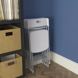 Mainstays Resin Seat & Back Folding Chair, White, 4-Pack!! NEW IN BOX!!