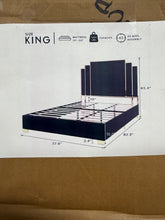 Duncanville Upholstered Platform Bed, King, Black! (NEW IN BOX)