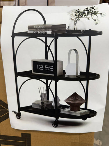 XIV Bar Cart, Home Bar Serving Cart, Metal Kitchen Carts with Storage, Drink Coffee Cart with Wheels for Kitchen and Living Room! (NEW IN BOX)