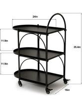 XIV Bar Cart, Home Bar Serving Cart, Metal Kitchen Carts with Storage, Drink Coffee Cart with Wheels for Kitchen and Living Room! (NEW IN BOX)