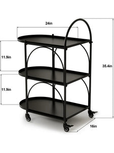 XIV Bar Cart, Home Bar Serving Cart, Metal Kitchen Carts with Storage, Drink Coffee Cart with Wheels for Kitchen and Living Room! (NEW IN BOX)