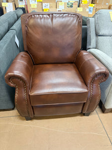 Ember Interiors Nathan Standard 2-Tone Brown Faux Leather Nailhead Recliner!! BRAND NEW!!