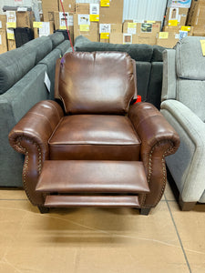 Ember Interiors Nathan Standard 2-Tone Brown Faux Leather Nailhead Recliner!! BRAND NEW!!