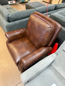 Ember Interiors Nathan Standard 2-Tone Brown Faux Leather Nailhead Recliner!! BRAND NEW!!