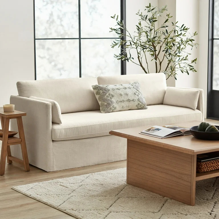 Better Homes & Gardens Waylen Slipcover Sofa, Cream, by Dave & Jenny Marrs! (NEW IN BOX)