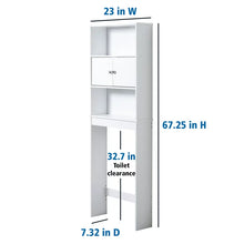 White Bathroom Space Saver with 3 Fixed Shelves, Mainstays over the Toilet Storage! (NEW & ASSEMBLED!)