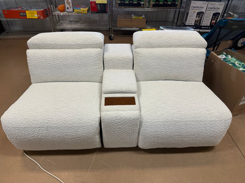 !!REDUCED!! Cream Armless Loveseat With 1 Power Recliner!! BRAND NEW!!