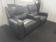 DOMINICK LEATHER POWER RECLINING LOVESEAT WITH POWER HEADRESTS & CENTER CONSOLE!! (BRAND NEW) 🔥