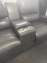 DOMINICK LEATHER POWER RECLINING LOVESEAT WITH POWER HEADRESTS & CENTER CONSOLE!! (BRAND NEW) 🔥