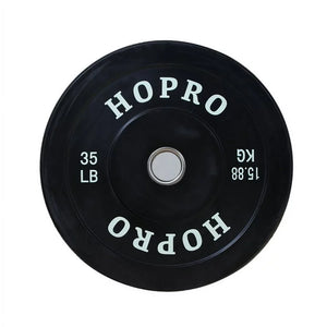 BalanceFrom HOPRO Olympic Bumper Plate Weight Plate with Steel Hub, Black, 35 lbs set of 2**New**