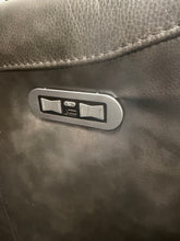 GRAY LEATHER POWER RECLINING SOFA WITH POWER HEADRESTS!! (DEPARTMENT STORE RETURN)