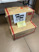 Lazzara Avignon 25 in. Dark Gray Metal Swivel Counter Height Chair with Black Faux Leather Seat (Set of 2)! (NEW IN BOX)