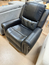 Black Studded Air Leather Power Lift Reclining Chair with Massage, Recliner Chair with Remote and Footrest! (NEW)