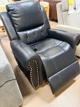 Black Studded Air Leather Power Lift Reclining Chair with Massage, Recliner Chair with Remote and Footrest! (NEW)