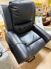 Black Studded Air Leather Power Lift Reclining Chair with Massage, Recliner Chair with Remote and Footrest! (NEW)