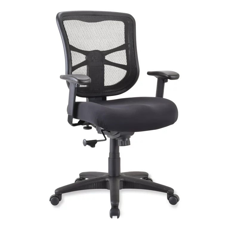 Alera Elusion Series 275 lb. Mid-Back Mesh Task Office Chair - Black**New and assembled, minor tear from shipping**