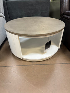 Flexsteel Melody 35” Round Coffee Table with Wheels!! NEW OUT OF BOX(SHIPPING DAMAGES)!!