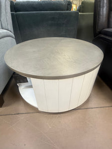 Flexsteel Melody 35” Round Coffee Table with Wheels!! NEW OUT OF BOX(SHIPPING DAMAGES)!!