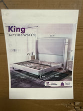 Belo King Upholstered Platform Bed, Khaki - WE DO NOT SHIP!!