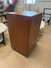 Rolling Wood Media Record Cabinet - WE DO NOT SHIP!!