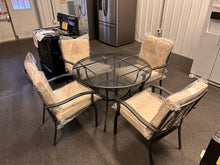 Better Homes and Gardens Wrought Iron Patio Dining Table & 4 Chairs W/Cushions!