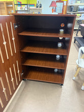 Rolling Wood Media Record Cabinet - WE DO NOT SHIP!!