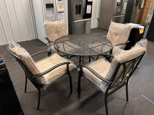 Better Homes and Gardens Wrought Iron Patio Dining Table & 4 Chairs W/Cushions!