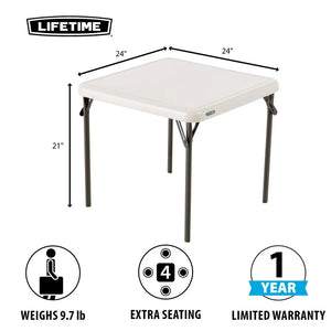 Lifetime Childrens Square Folding Table, Indoor/Outdoor, Almond (80425)**New**