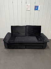 3-in-1 Convertible Black 73.2 in. Soft Velvet Queen Size Sofa Bed with 2-Soft Pillows! (NEW & ASSEMBLED)