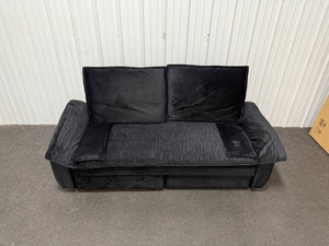 3-in-1 Convertible Black 73.2 in. Soft Velvet Queen Size Sofa Bed with 2-Soft Pillows! (NEW & ASSEMBLED)