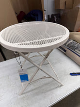 Steel Round Metal Mesh Accent Patio End Table Ivory - Room Essentials