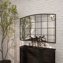 Haider Glass and Metal Arched Window Pane Inspired Wall Mirror, 34” x 48”! (NEW)