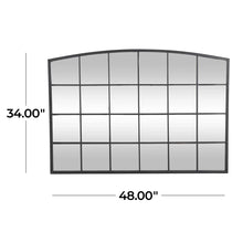 Haider Glass and Metal Arched Window Pane Inspired Wall Mirror, 34” x 48”! (NEW)
