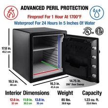 SentrySafe SFW123ES Fire and Water Resistant Safe with Digital Keypad Lock, 1.23 Cu. ft.**New**