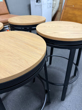 Steve Silver Magnolia Brown Wood Seat with Black Metal Frame Counter Stool (Set of 4) - (Brand New) - NO SHIPPING!
