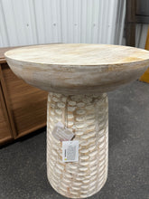 Boyd 16 in. W White Wash Round Solid Mango Wood End Table with Handcrafted Design