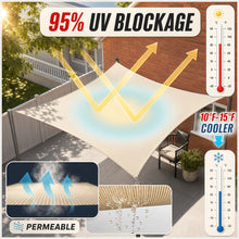Amgo Rectangle Sun Shade Sail with Rope 200 GSM, 95% UV Blockage, 14Ft x 14Ft - Beige/Sand!