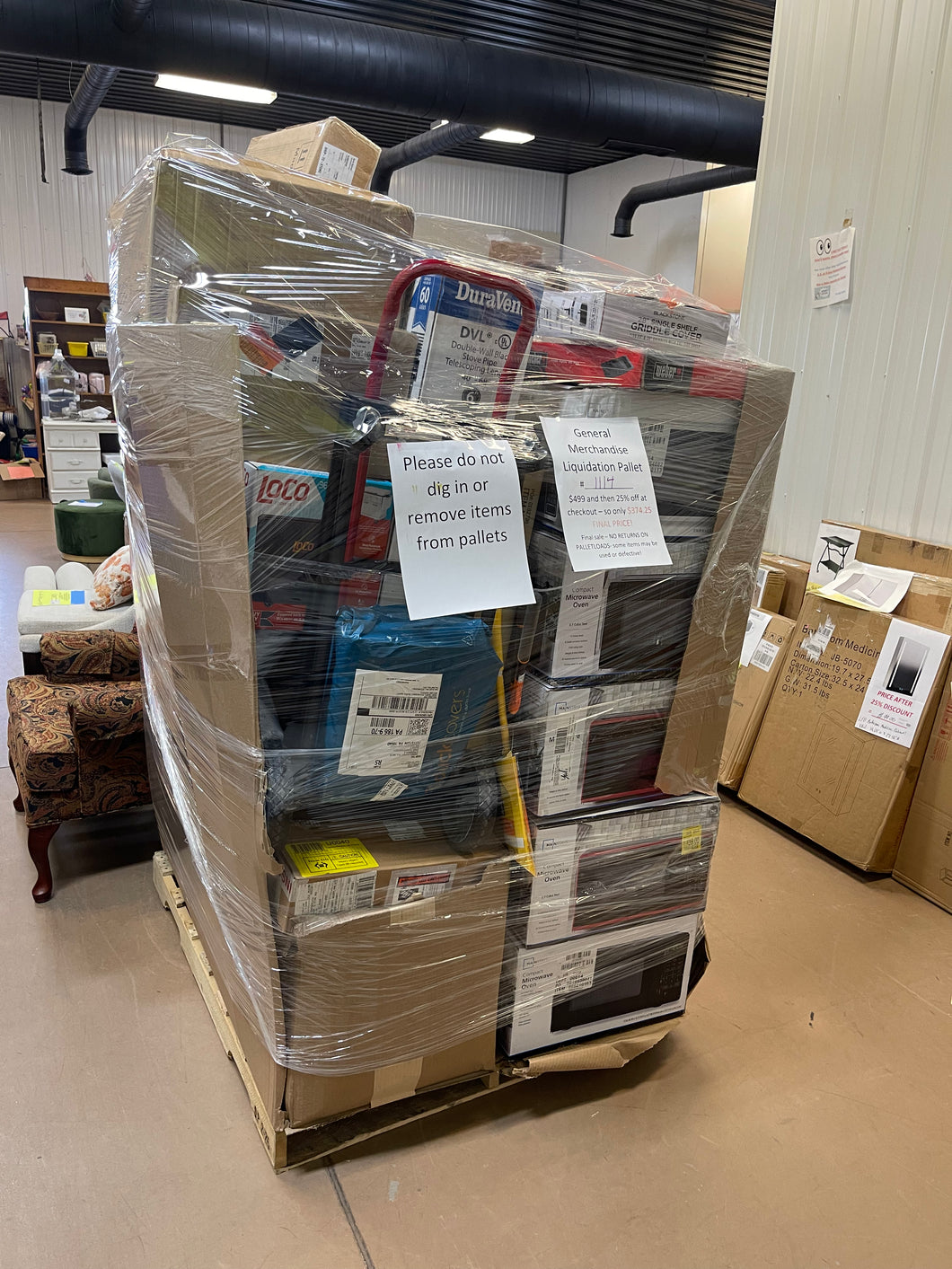 Jumbo Liquidation Pallet number 1114

7 ft tall!