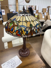 Tiffany Style Double Head Dragonfly Colored Glass Table Lamp
