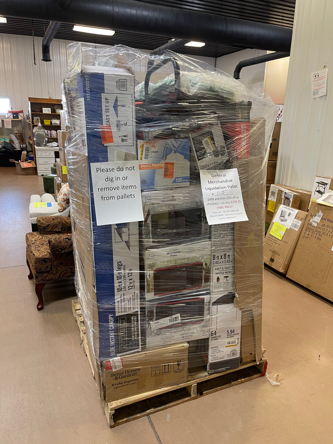 Jumbo Liquidation Pallet number 1115

Over 6 ft tall!

General merchandise