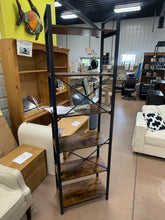 BOOKSHELF 6-TIER LADDER SHELF VINTAGE BROWN