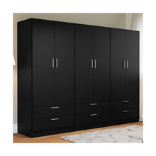 Hokku Designs 6 Doors 6 Drawers Storage Cabinet Wardrobe with Shelves and Hanging Space 94"L Wooden Armoire Closet Organization Unit for Bedroom and Office - NO SHIPPING!