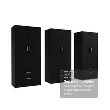 Hokku Designs 6 Doors 6 Drawers Storage Cabinet Wardrobe with Shelves and Hanging Space 94"L Wooden Armoire Closet Organization Unit for Bedroom and Office - NO SHIPPING!