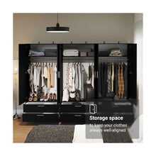Hokku Designs 6 Doors 6 Drawers Storage Cabinet Wardrobe with Shelves and Hanging Space 94"L Wooden Armoire Closet Organization Unit for Bedroom and Office - NO SHIPPING!