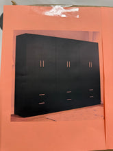 Hokku Designs 6 Doors 6 Drawers Storage Cabinet Wardrobe with Shelves and Hanging Space 94"L Wooden Armoire Closet Organization Unit for Bedroom and Office - NO SHIPPING!