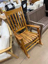 Vermont Porch Rocker Oak Wood Outdoor Rocking Chair- new and assembled - small scratch - see pics please