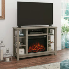 Sauder TV Stand with Electric Fireplace & Storage for TVs up to 50", Mystic Oak Finish**New in box**