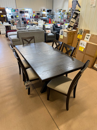 Westen Dining Table and 6 Chairs! (NEW & ASSEMBLED - MINOR SCRATCHES FROM SHIPPING)