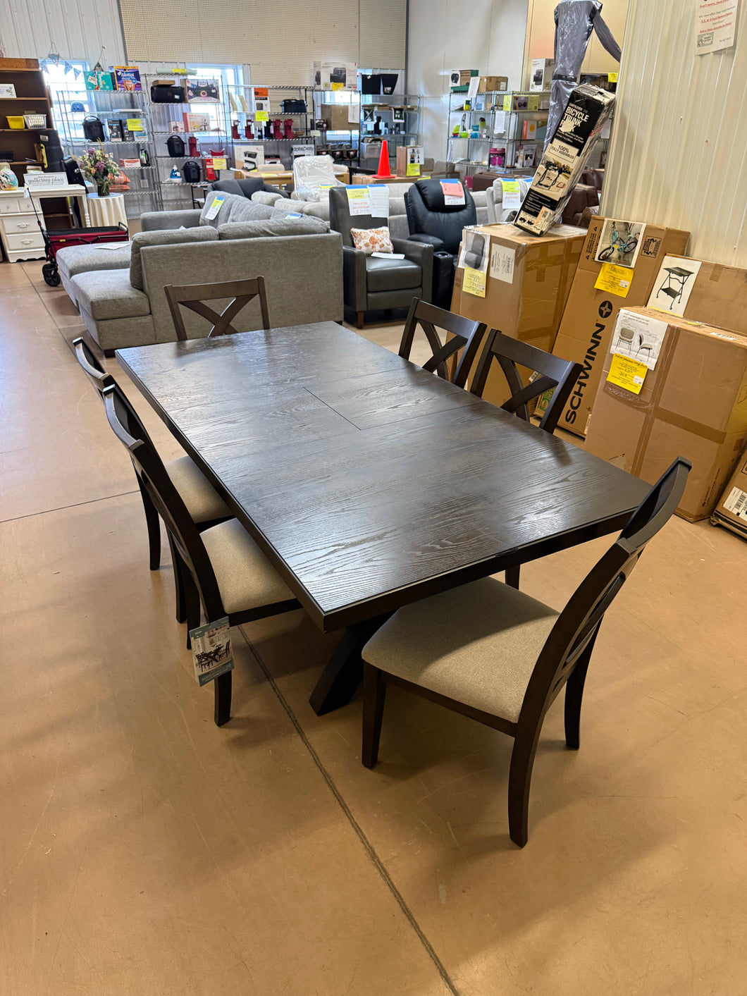 Westen Dining Table and 6 Chairs! (NEW & ASSEMBLED - MINOR SCRATCHES FROM SHIPPING)
